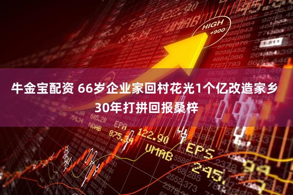 牛金宝配资 66岁企业家回村花光1个亿改造家乡 30年打拼回报桑梓