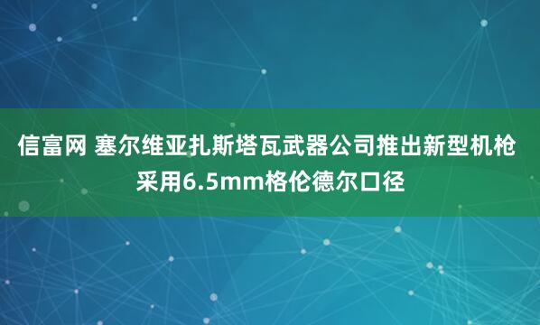 信富网 塞尔维亚扎斯塔瓦武器公司推出新型机枪 采用6.5mm格伦德尔口径